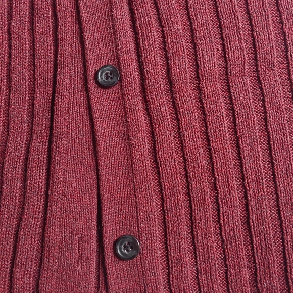 Maroon long sleeve button down sweater dress - Picture 2 of 4
